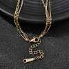 304 Stainless Steel 3 Layered Chain Necklaces for Women NJEW-K255-56G-4