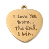 Valentine's Day PVD Vacuum Plating 201 Stainless Steel Pendants STAS-L079-24G-02-1