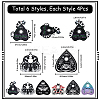 SUNNYCLUE 24PCS 6Style Halloween Printed Acrylic Pendants OACR-SC0001-23-2