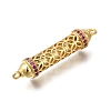 Rack Plating Brass Micro Pave Cubic Zirconia Hollow Column Links Connector Charms ZIRC-F142-50B-G02-2