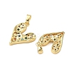 Brass Micro Pave Clear Cubic Zirconia Pendants KK-B139-03G-2
