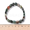 Natural Indian Agate Faceted Beaded Stretch Bracelets for Women BJEW-K251-07D-5