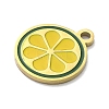 304 Stainless Steel Fruit Enamel Pendants STAS-G362-04G-03-2