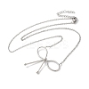 Non-Tarnish 304 Stainless Steel Cable Chain Bowknot Pendant Necklaces NJEW-Z041-02P-01-2
