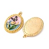 304 Stainless Steel Enamel Pendants STAS-U061-48G-03-2