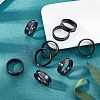 10Pcs Stainless Steel Grooved Finger Ring Settings STAS-UN0039-22B-2