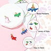 4Pcs 4 Style Dinosaur Rack Plating Brass Enamel Pendants KK-CJ0003-32-3