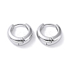 Non-Tarnish 304 Stainless Steel Polishing Hoop Earrings EJEW-G366-01P-1