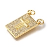 Rack Plating Brass Micro Pave Clear Cubic Zirconia Pendants KK-G500-01A-G-2