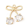 Brass Micro Pave Clear Cubic Zirconia Pendants KK-R219-32B-G-1