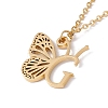 Initial Letter with Butterfly Pendant Necklace LS-NJEW-C026-01G-G-1