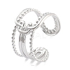 Non-Tarnish 304 Stainless Steel Oval Open Cuff Rings for Women RJEW-K273-07P-1