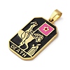 Ion Plating(IP) 304 Stainless Steel Enamel Pendants STAS-Q003-01G-023-3