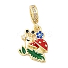 Brass Micro Pave Clear Cubic Zirconia European Dangle Charms KK-C137-19G-1