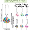 12Pcs 6 Colors Handmade Polymer Clay  Lollipop Pendant Decoration HJEW-CP0001-14-2