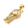 Rack Plating Brass Micro Pave Cubic Zirconia Pendants KK-L226-105G-2