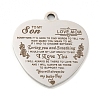 Non-Tarnish 201 Stainless Steel Pendants STAS-L079-26P-03-1