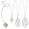 3Pcs Brass Macrame Pouch Necklaces NJEW-WR00007-1