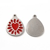 304 Stainless Steel Enamel Pendants STAS-F291-04P-01-1