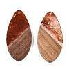 Transparent Resin and Walnut Wood Pendants RESI-T057-05C-2