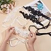4 Pairs 2 Colors Nylon Embroidery Lace Anklet with Toe Ring AJEW-CP0007-42-3
