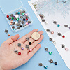   Glass Pearl & ABS Plastic Imitation Pearl Round Pendants and Tibetan Style Findings FIND-PH0008-86-3