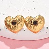 304 Stainless Steel Tiger Eye Stud Earrings EJEW-V016-03G-1