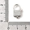 Brass Micro Pave Clear Cubic Zirconia Lobster Claw Clasps KK-A266-24C-P-3