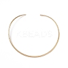 PVD Vacuum Plating 304 Stainless Steel Floral Textured Wire Necklace Making STAS-B036-05G-1
