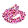 Electroplate Transparent Glass Beads Strands X-EGLA-B012-AB07-2