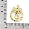 Christmas Theme Rack Plating Brass Micro Pave Cubic Zirconia Pendants KK-U032-14G-03-3