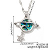 Chic Minimalist Brass Pave Paua Shell 3D Round Planet Moon Pendant Dapped Chain Necklace for Women CX3766-2-1