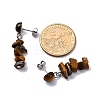 Natural Tiger Eye Dangle Stud Earrings EJEW-JE06371-03-4