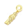Brass Micro Pave Cubic Zirconia Saint European Dangle Charms KK-D325-27G-03-2