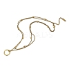 304 Stainless Steel Double Layer Ring Pendant Necklaces for Women Men NJEW-Q028-03G-2