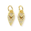 Brass Micro Pave Clear Cubic Zirconia Pointed Charms KK-E068-VF075-2