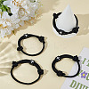 4Pcs Alloy Cross-shaped Braided Rope Bracelets for Couple Friends BJEW-ME0001-05-4