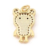 Brass Cubic Zirconia with Shell Pendants KK-K342-11G-2