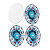 Mosaic Printed Glass Oval Cabochons GGLA-N003-18x25-G-3