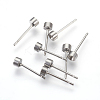 304 Stainless Steel Post Stud Earring Settings STAS-I097-009P-1