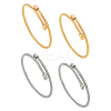 4Pcs 2 Colors 304 Stainless Steel Twist Round Cuff Bangles BJEW-LP0001-01-1