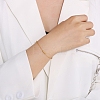 304 Stainless Steel Round Beaded Link Chain Bracelets for Women BJEW-D033-01G-4