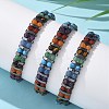 Natural & Synthetic Gemstone and Synthetic Hematite Adjustable Braided Bead Bracelets BJEW-H626-01-04-1