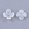 4-Petal Transparent Acrylic Bead Caps X-FACR-T001-09-2