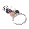 12Pcs Mixed Stone Keychains KEYC-JKC01306-5