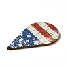 American Flag Theme Single Face Printed Aspen Wood Big Pendants WOOD-G014-12-4