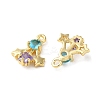Brass Micro Pave Cubic Zirconia Charms KK-F872-20G-2