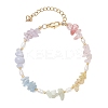 Natural Mixed Gemstone Chips Beaded Bracelets for Women BJEW-JB13219-01-2