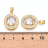 Brass Micro Pave Cubic Zirconia Pendants KK-N254-234G-3