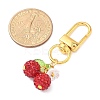 Polymer Clay Rhinestone Cherry Pendant Decorations HJEW-JM03269-01-3